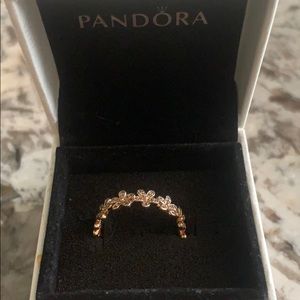 Pandora daisy flower rose gold ring